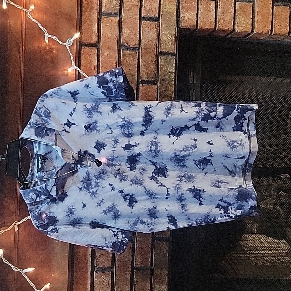 Boys Express polo short size small color blue.